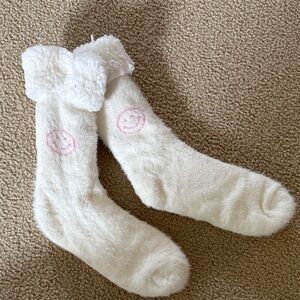 Francesca's White Fuzzy Socks